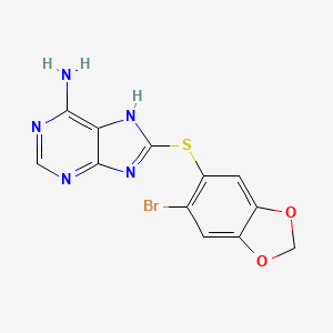 molecular formula C12H8BrN5O2S B8733043 8-(6-Bromo-benzo[1,3]dioxol-5-ylsulfanyl)adenine CAS No. 852030-25-2