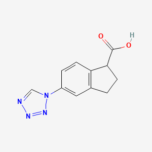 molecular formula C11H10N4O2 B8733045 5-(1H-tetrazol-1-yl)-2,3-dihydro-1H-indene-1-carboxylic acid 