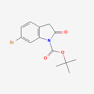 molecular formula C13H14BrNO3 B8733111 Tert-butyl 6-bromo-2-oxoindoline-1-carboxylate CAS No. 1190861-45-0