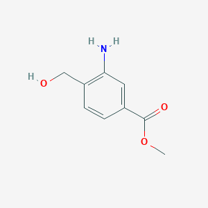 molecular formula C9H11NO3 B8733156 Methyl 3-amino-4-(hydroxymethyl)benzoate 