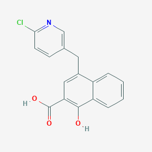 molecular formula C17H12ClNO3 B8733237 4-[(6-Chloropyridin-3-yl)methyl]-1-hydroxy-2-naphthoic acid 