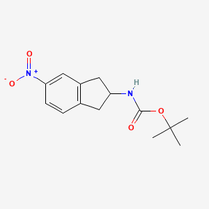 molecular formula C14H18N2O4 B8733572 tert-butyl 5-nitro-2,3-dihydro-1H-inden-2-ylcarbamate 