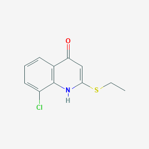 molecular formula C11H10ClNOS B8733600 8-Chloro-2-(ethylsulfanyl)quinolin-4(1H)-one CAS No. 861397-37-7