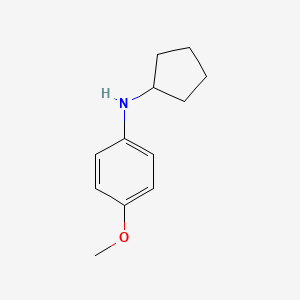 molecular formula C12H17NO B8733620 N-Cyclopentyl-4-methoxyaniline 