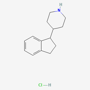 molecular formula C14H20ClN B8733683 4-Indan-1-yl-piperidine Monohydrochloride CAS No. 185387-46-6