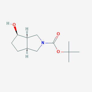 molecular formula C12H21NO3 B8733708 tert-butyl (3aR,4R,6aS)-4-hydroxyhexahydrocyclopenta[c]pyrrole-2(1H)-carboxylate 