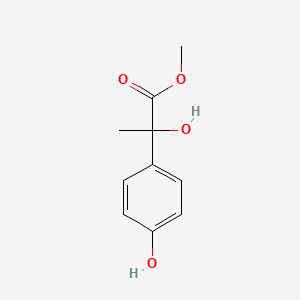 molecular formula C10H12O4 B8733736 Benzeneacetic acid, alpha,4-dihydroxy-alpha-methyl-, methyl ester 