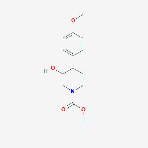 molecular formula C17H25NO4 B8733807 Tert-butyl 3-hydroxy-4-(4-methoxyphenyl)piperidine-1-carboxylate 