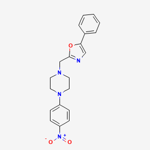 molecular formula C20H20N4O3 B8733860 1-(4-Nitrophenyl)-4-[(5-phenyl-1,3-oxazol-2-yl)methyl]piperazine 