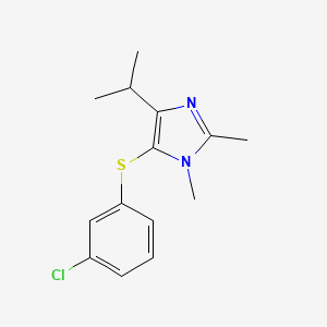 molecular formula C14H17ClN2S B8733933 1H-Imidazole, 5-((3-chlorophenyl)thio)-1,2-dimethyl-4-(1-methylethyl)- CAS No. 178978-92-2