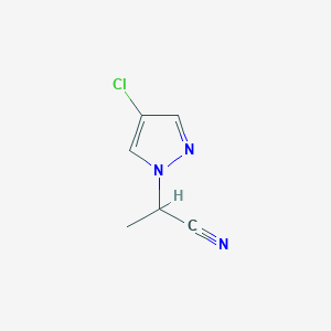 molecular formula C6H6ClN3 B8734065 2-(4-chloro-1H-pyrazol-1-yl)propanenitrile 