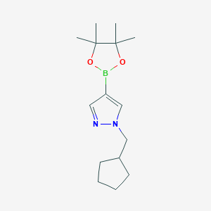 molecular formula C15H25BN2O2 B8734076 1-(cyclopentylmethyl)-4-(4,4,5,5-tetramethyl-1,3,2-dioxaborolan-2-yl)-1H-pyrazole 
