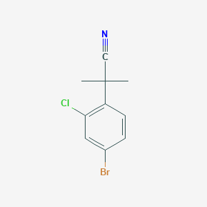 molecular formula C10H9BrClN B8734089 2-(4-Bromo-2-chlorophenyl)-2-methylpropanenitrile 