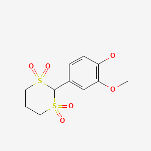 molecular formula C12H16O6S2 B8734111 2-(3,4-Dimethoxyphenyl)-1,3-dithiane 1,1,3,3-tetraoxide CAS No. 57009-86-6
