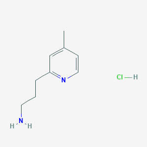 molecular formula C9H15ClN2 B8734120 3-(4-Methylpyridin-2-yl)propan-1-amine hydrochloride 