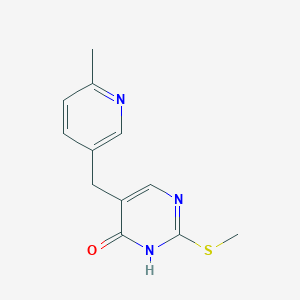 molecular formula C12H13N3OS B8734130 2-methylthio-5-(2-methylpyrid-5-ylmethyl)-1H-pyrimid-4-one CAS No. 71351-50-3