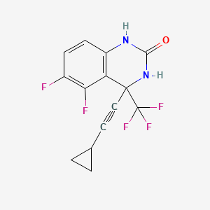 molecular formula C14H9F5N2O B8734134 4-(Cyclopropylethynyl)-5,6-difluoro-4-(trifluoromethyl)-3,4-dihydroquinazolin-2(1h)-one CAS No. 214287-71-5