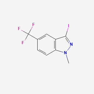 molecular formula C9H6F3IN2 B8734229 3-iodo-1-methyl-5-(trifluoromethyl)-1H-indazole 