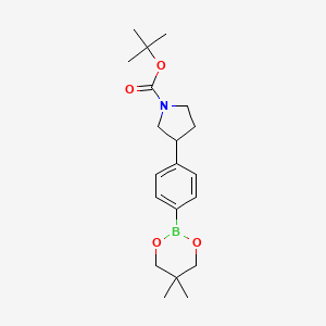 molecular formula C20H30BNO4 B8734257 tert-Butyl 3-(4-(5,5-dimethyl-1,3,2-dioxaborinan-2-yl)phenyl)pyrrolidine-1-carboxylate CAS No. 1467060-29-2