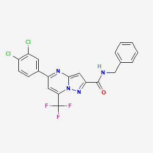 molecular formula C21H13Cl2F3N4O B8734278 N-benzyl-5-(3,4-dichlorophenyl)-7-(trifluoromethyl)pyrazolo[1,5-a]pyrimidine-2-carboxamide 