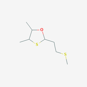 molecular formula C8H16OS2 B8734334 4,5-Dimethyl-2-[2-(methylsulfanyl)ethyl]-1,3-oxathiolane CAS No. 94633-00-8