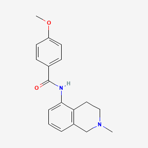 molecular formula C18H20N2O2 B8734338 Benzamide, 4-methoxy-N-(1,2,3,4-tetrahydro-2-methylisoquinolin-5-yl)- CAS No. 37481-38-2