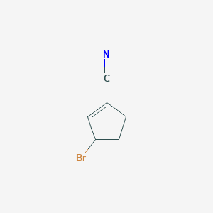 molecular formula C6H6BrN B8734343 3-Bromocyclopent-1-ene-1-carbonitrile 