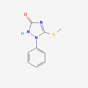 molecular formula C9H9N3OS B8734378 3-methylsulfanyl-2-phenyl-1H-1,2,4-triazol-5-one CAS No. 42838-39-1