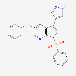 1-Benzenesulfonyl-5-phenylsulfanyl-3-(1H-pyrazol-4-yl)-1H-pyrrolo[2,3-b]pyridine