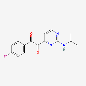 molecular formula C15H14FN3O2 B8734403 1-(2-Iso-propylamino-pyrimidin-4-yl)-2-(4-fluoro-phenyl)-ethane-1,2-dione CAS No. 876521-37-8