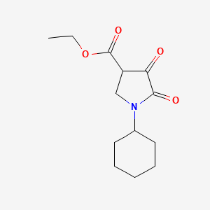 molecular formula C13H19NO4 B8734480 4-Carbethoxy-1-cyclohexyl-2,3-dioxopyrrolidine 