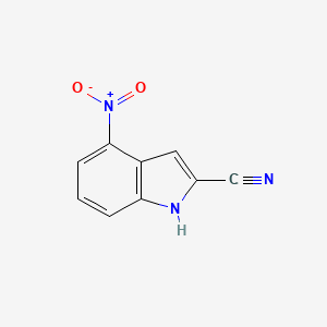 molecular formula C9H5N3O2 B8734566 4-nitro-1H-indole-2-carbonitrile 