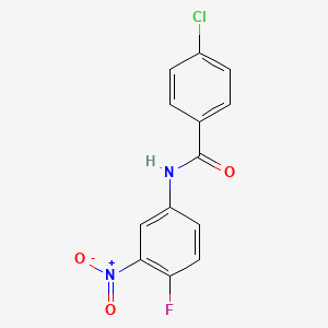 molecular formula C13H8ClFN2O3 B8734629 4-Chloro-4'-fluoro-3'-nitrobenzanilide 