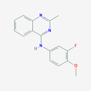 molecular formula C16H14FN3O B8734673 N-(3-Fluoro-4-methoxyphenyl)-2-methylquinazolin-4-amine CAS No. 827031-11-8