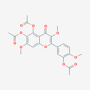 B087347 Flavone, 3',5,6-trihydroxy-3,4',7-trimethoxy-, triacetate CAS No. 14397-72-9