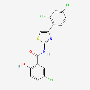 molecular formula C16H9Cl3N2O2S B8734736 5-Chloro-N-[4-(2,4-dichlorophenyl)-1,3-thiazol-2-yl]-2-hydroxybenzamide CAS No. 634186-85-9