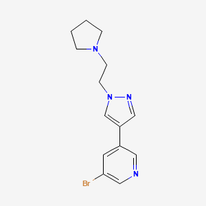 molecular formula C14H17BrN4 B8734819 3-bromo-5-[1-(2-pyrrolidin-1-yl-ethyl)-1H-pyrazol-4-yl]-pyridine 