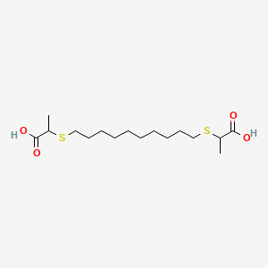 molecular formula C16H30O4S2 B8734821 2-((10-((1-Carboxyethyl)thio)decyl)thio)propanoic acid CAS No. 33033-09-9