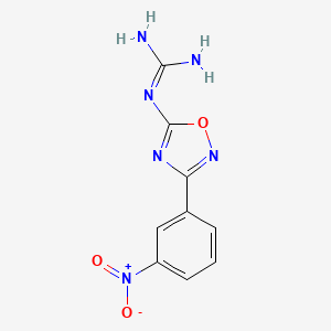 molecular formula C9H8N6O3 B8734964 N''-[3-(3-Nitrophenyl)-1,2,4-oxadiazol-5-yl]guanidine CAS No. 88540-87-8