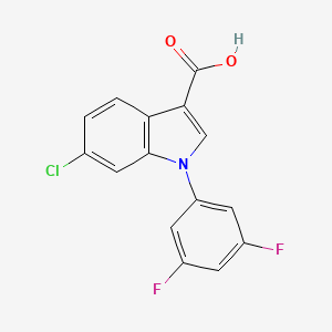 molecular formula C15H8ClF2NO2 B8734965 6-Chloro-1-(3,5-difluorophenyl)-1H-indole-3-carboxylic acid CAS No. 921195-18-8