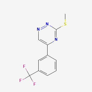 molecular formula C11H8F3N3S B8735037 as-Triazine, 3-(methylthio)-5-(alpha,alpha,alpha-trifluoro-m-tolyl)- CAS No. 69466-62-2