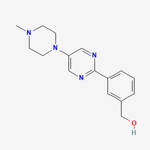 molecular formula C16H20N4O B8735059 {3-[5-(4-Methylpiperazin-1-yl)pyrimidin-2-yl]phenyl}methanol 