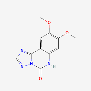 molecular formula C11H10N4O3 B8735089 8,9-Dimethoxy[1,2,4]triazolo[1,5-c]quinazolin-5(3H)-one CAS No. 42398-96-9