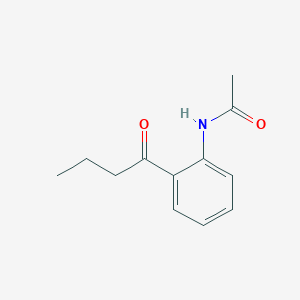 molecular formula C12H15NO2 B8735100 N-[2-(1-Oxobutyl)phenyl]acetamide CAS No. 56545-25-6