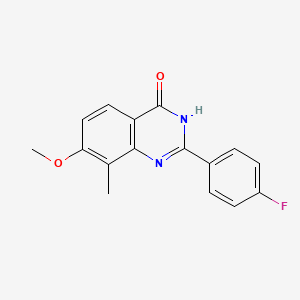 molecular formula C16H13FN2O2 B8735107 2-(4-Fluorophenyl)-7-methoxy-8-methylquinazolin-4(1H)-one CAS No. 922520-24-9