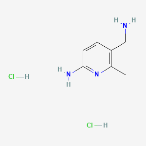 molecular formula C7H13Cl2N3 B8735209 2-Amino-5-aminomethyl-6-methylpyridine dihydrochloride 