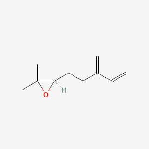 molecular formula C10H16O B8735214 2,2-Dimethyl-3-(3-methylenepent-4-enyl)oxirane CAS No. 29414-55-9