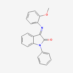 molecular formula C21H16N2O2 B8735222 3-[(2-methoxyphenyl)imino]-1-phenyl-1,3-dihydro-2H-indol-2-one CAS No. 303149-10-2