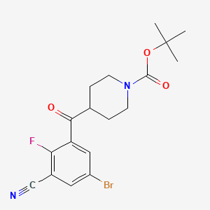 molecular formula C18H20BrFN2O3 B8735280 1-Piperidinecarboxylic acid, 4-(5-bromo-3-cyano-2-fluorobenzoyl)-, 1,1-dimethylethyl ester 