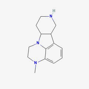 molecular formula C14H19N3 B8735340 3-methyl-2,3,6b,7,8,9,10,10a-octahydro-1H-pyrido[3',4':4,5]pyrrolo[1,2,3-de]quinoxaline 